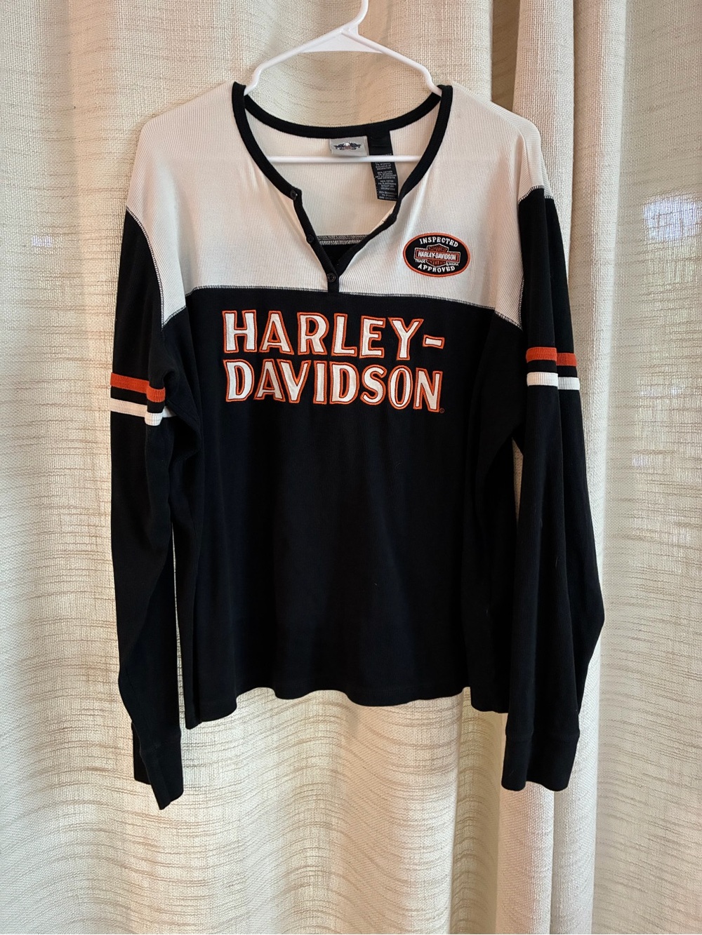 Harley-Davidson Black White and Orange Crewneck Sweater